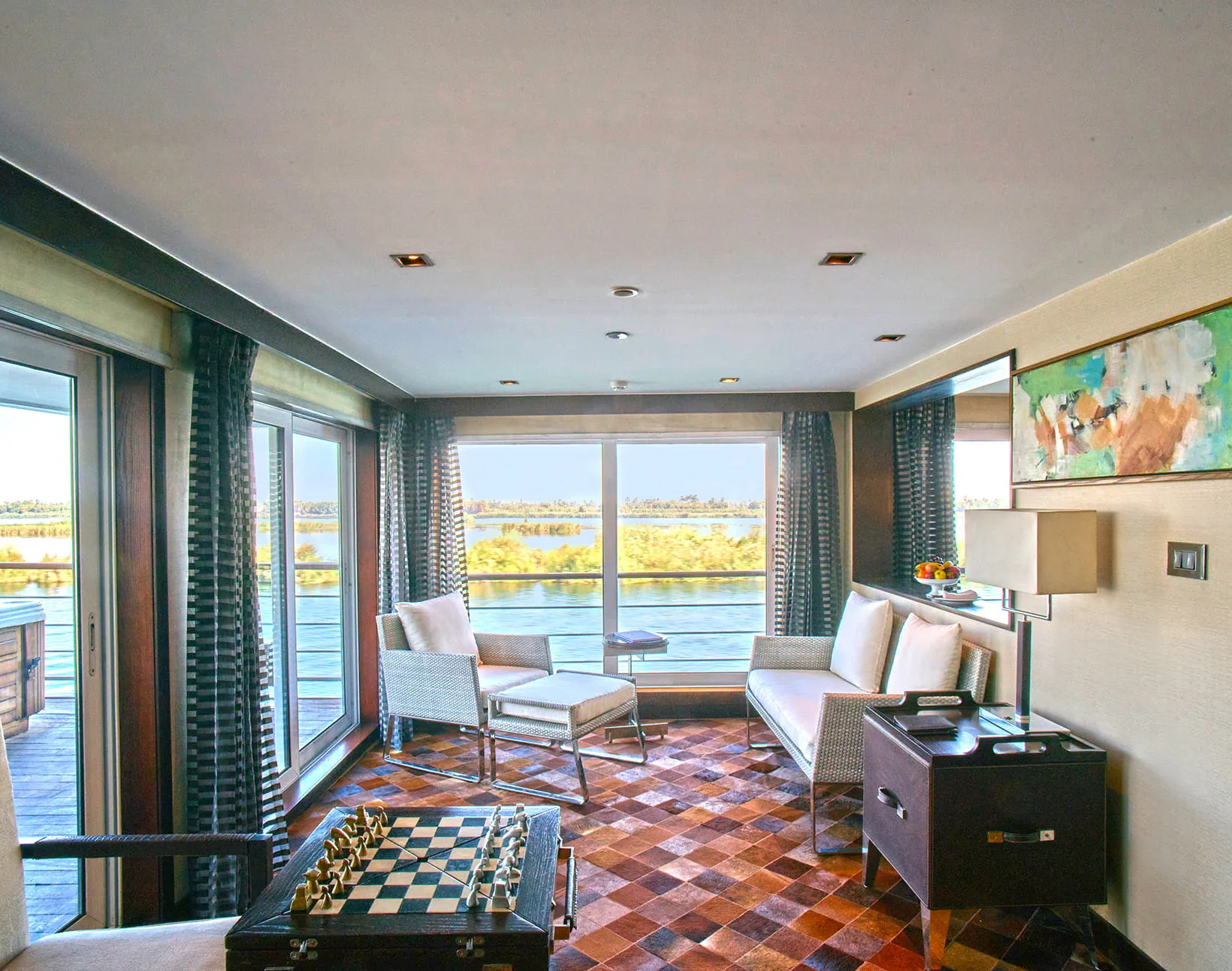 Cabin aboard the The Oberoi Philae, Luxury Nile Cruiser Nile cruise